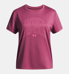 Under Armour Girls' UA Tech™ Varsity Graphic Short Sleeve - Fuchsia Dusk / Super Pink - 659