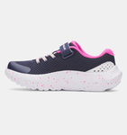 Under Armour Girls' PS UA Surge 4 AC Running Shoes - Midnight Navy / Rebel Pink - 410