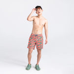 Saxx Mens Betawave 7" Swim Shorts -  Mega Melon - Multi