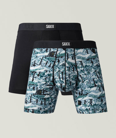 Saxx Vibe Xtra Soft (2 Pack) Underwear - Snow Shadow/Black
