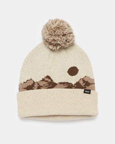 Tentree Mountain Scenic Pom Beanie - Pale Oak Heather/Fossil Heather