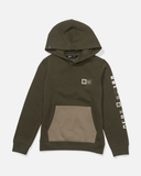 Salty Crew Boys Alpha Color Block Fleece Hoodie- Olive Stone