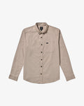 RVCA Mens That'll Do Stretch Long Sleeve Shirt - Mushroom