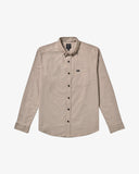 RVCA Mens That'll Do Stretch Long Sleeve Shirt - Mushroom