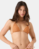 Roxy Women's Ray Of Sunshine Reversible Tiki Triangle Bikini Top - Rust Multi