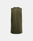 Under Armour Men's UA Left Chest Cut-Off Tank - Marine OD Green / Black - 390