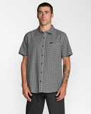RVCA Mens Overspray Short Sleeve Shirt - Black/White