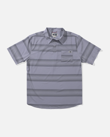 Salty Crew Mens Sundown Perforated Polo Shirt - Light Grey