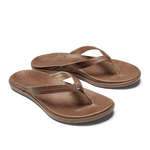 OluKai Womens Honu Leather Beach Sandals - Tan