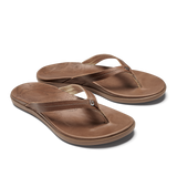 OluKai Womens Honu Leather Beach Sandals - Tan