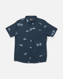 Salty Crew Mens Breezer Perforated Button Up - Midnight Navy