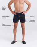 Saxx Droptemp Cooling Sleep Loose Boxer - Bison Check-Maritime