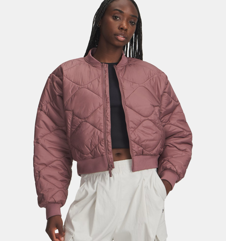 Under Armour Women's UA Heritage Bomber Jacket - Maroon Mist - 651