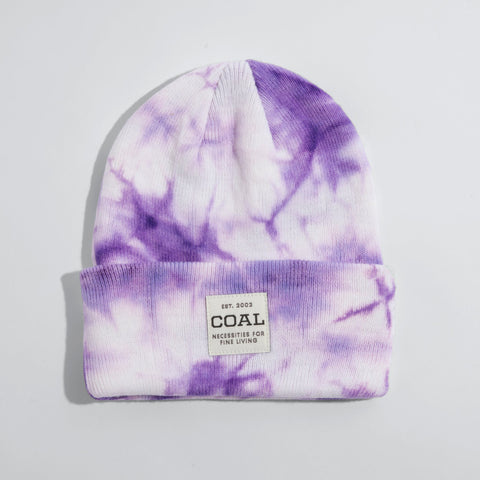 Coal The Uniform Mid Knit Cuff Beanie - Purple Tie Dye
