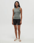 Tentree Womens Haines TechRib High Neck Tank - Agave Green