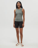 Tentree Womens Haines TechRib High Neck Tank - Agave Green