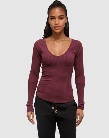 Tentree Women's Madison Longsleeve - Deep Burgundy