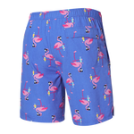 Saxx Mens Go Coastal Classic Volley 7" Swim Short - Flocktail Hour-Sport Blue