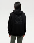 Tentree Womens Clifftop Relaxed Fit Graphic Hoodie - Meteorite Black Agave Green