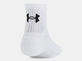 Under Armour Unisex UA Training Cotton 3-Pack Socks - White / Black - 100