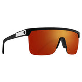 Spy Flynn 5050 Sunglasses - Soft Matte Black - Happy Orange Mirror Polar