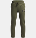 Under Armour Boys' UA Rival Fleece Colourblock Graphic Jogger - Marine OD Green / Timberwolf Taupe - 390