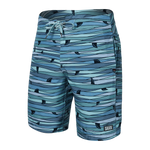 Saxx Mens Betawave 9" Swim Shorts -  Fins - Blue Multi