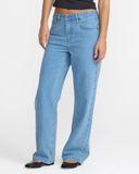 RVCA Womens Coco Relaxed Straight Leg Jeans - Medium Blue