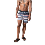 Saxx Mens Betawave 7" Swim Shorts -  Big Splash Rugby - Blue