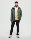 Tentree Mens Nimbus Water Repellent Hooded Rain Jacket - Deep Olive