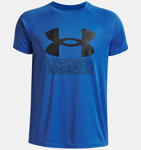 Under Armour Boys' UA Tech™ Hybrid Print Short Sleeve - Blue Atlantis / Royal - 402
