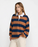 RVCA Women's Academy Long Sleeve Rugby Shirt - Brown
