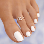 Pura Vida Stone Wave Toe Ring ~ Rose Gold