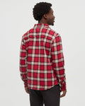 Tentree Mens Forest Flannel Shirt - Crimson / Arbutus Plaid