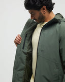 Tentree Mens Nimbus Water Repellent Hooded Rain Jacket - Deep Olive
