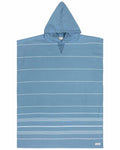 Sand Cloud Hooded Poncho - Stripe Slate Blue