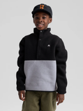 Burton Kids' Cinder Fleece Anorak - True Black / Gray Heather