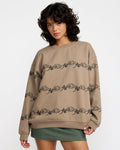 RVCA Womens KSL Boyfriend Crew - Desert Taupe