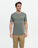 Tentree Mens Baker Henley Basic Shortsleeve Button T-Shirt - Agave Green
