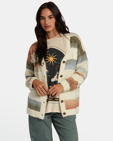 RVCA Womens Here We Are Cardigan Sweater