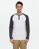 Tentree Mens Baker TreeBlend Classic Longsleeve - White Meteorite Black Heather