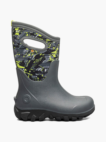 Bogs Kids' Classic Seamless Edgy Camo Insulated Winter Boots - Dark Gray Multi