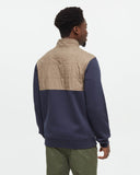 Tentree Mens Westmount Quilted Contrast Full Zip Sweatshirt - Midnight Blue Fossil