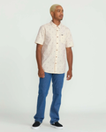 Volcom Mens Bankstone S/S Button-Up Shirt - Dirty White
