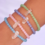 Pura Vida Intention Stretch Bracelet ~ Rose Quartz