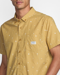 RVCA Mens Exotica Seersucker SS Shirt - Ochre