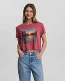 Tentree Women's Lake View Crop T-Shirt - Rosewood Lake View