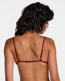 RVCA Women's Micro Rib Triangle Bikini Top - Madder Brown