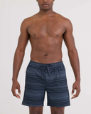 Saxx Mens Sea To Shore 2N1 6" Trunk - Agitated Stripe - Indigo