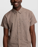 Tentree Mens Lake Life Mancos Collar Short Sleeve Shirt - Clay Lake Life
